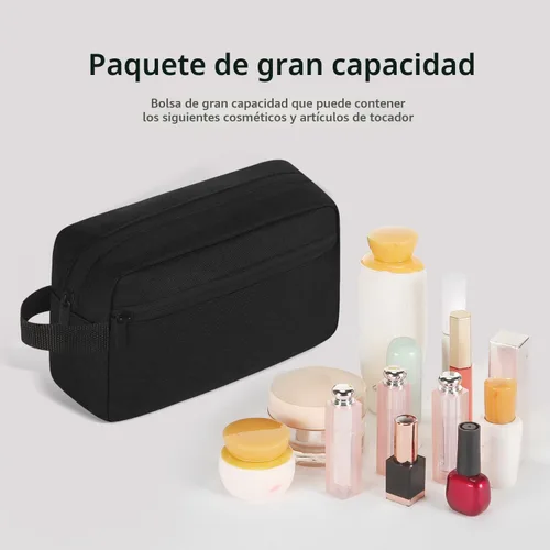 Miniatura 3 de Icramsy Neceser de viaje para mujeres y hombres, bolsa de cosméticos colgante, accesorios de viaje para mujeres y hombres, Negro, Moderno