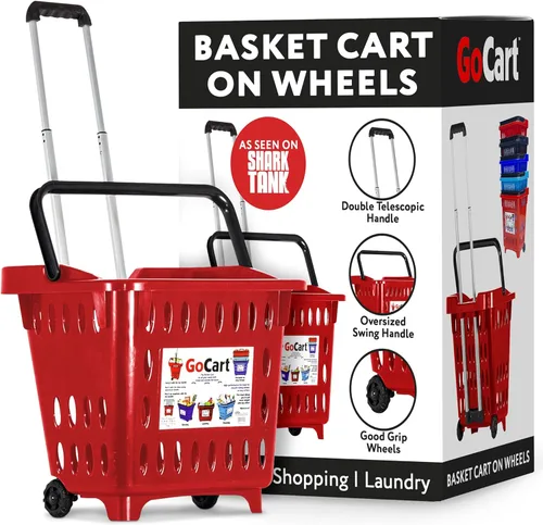 DBEST PRODUCTS - Carrito para compras/ropa sucia Rojo