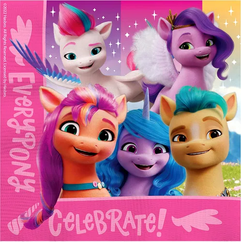 Miniatura 2 de Treasures Gifted Servilletas con licencia oficial de My Little Pony – Paquete de 32 – Suministros para fiesta de cumpleaños de My Little Pony