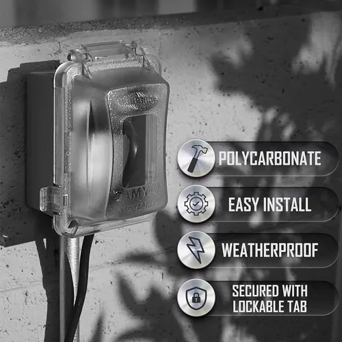 Miniatura 4 de TayMac MM420C - Cubierta de placa de pared de 1 banda no metálica, extra resistente, resistente a la intemperie, de uso en horizontal/vertical