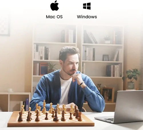 Miniatura 5 de Chessnut Tablero de ajedrez electrónico de tamaño profesional de torneo: tablero de 21.7 in, reconocimiento completo de piezas de madera