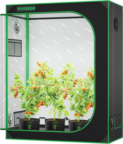 Miniatura 17 de VIVOSUN - Tienda de cultivo S326 de mylar superreflectante, ventana de observación, base con bandeja, 36 in x 20 in x 63 in para cultivo hidropónico