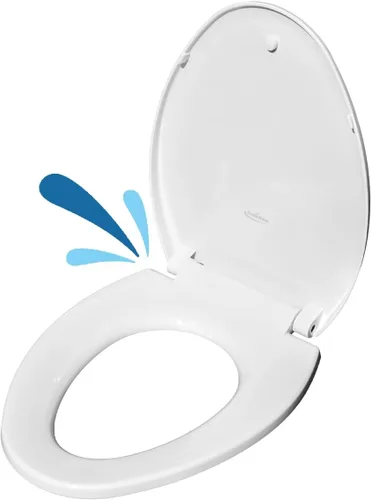 GenieBidet Asiento de inodoro alargado de cierre suave, asiento de inodoro silencioso y tapas de inodoro, herramientas de montaje alargadas y