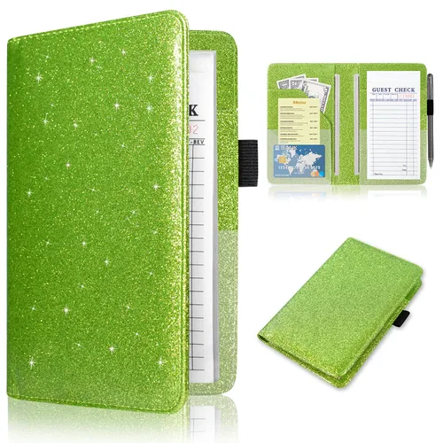 Miniatura 16 de ACdream - Libretas de servicio para camarera, libreta de anotación de comensales, lindo organizador de piel y cartera para dinero, para presentar AB