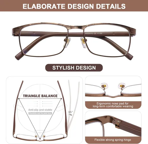 Miniatura 4 de AQWANO Gafas de lectura con bloqueo de luz azul para mujeres y hombres, para lectura de computadora redondos, antifatiga ocular/UV/deslumbramiento