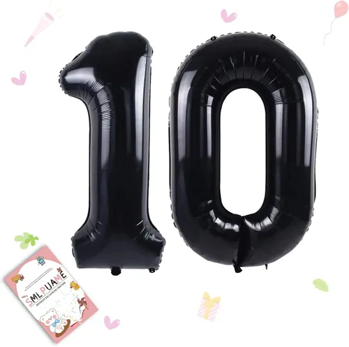 Miniatura 15 de Globos de números de 40 pulgadas del 0 al 9 dorados grandes del número 0, globos digitales para suministros de decoración de celebración de fiesta