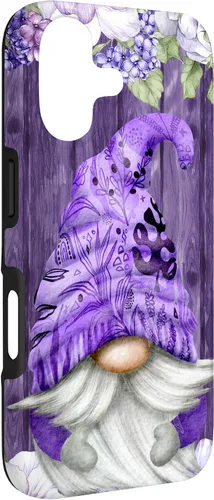 Miniatura 3 de Cute Purple Aesthetic Anemones Flower Pattern Lavender Gnome Case for iPhone 17