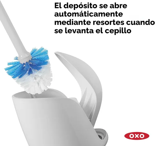 Miniatura 3 de OXO Good Grips - Escobilla de inodoro compacta y recipiente, color gris