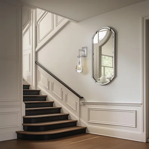 Miniatura 12 de Juego de dos apliques de pared, apliques de gota de lluvia de níquel, iluminación de pared para interiores, para dormitorio, aplique de baño