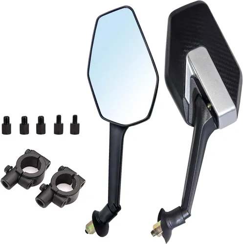Miniatura 10 de Mamiko Espejos de Motocicleta Universales de 8MM para Manillares de 7/8" Compatible con ATV Moto de Nieve Scooter Ciclomotor Dirt Bike Sportsman