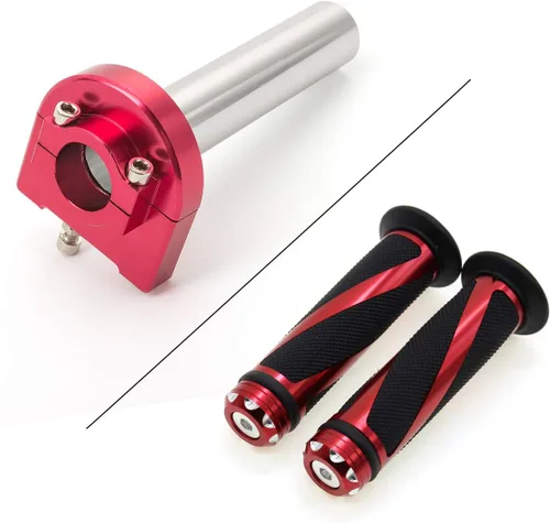 Krace - Agarraderas de mano para motocicleta de 7/8 pulgadas con tubo de acelerador de giro rápido CNC anodizado para Yamaha R1 R6 R6S R3, YFM700