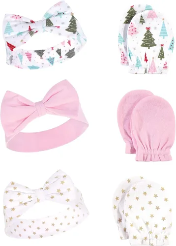 Miniatura 29 de Hudson Baby Conjunto de diadema de algodón y manoplas para rascar para bebé
