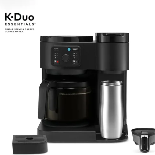 Miniatura 9 de K-Duo Essentials - Cafetera para bebidas calientes y heladas, cafetera KCup de una sola porción y jarra de café por goteo de 12 tazas, depósito
