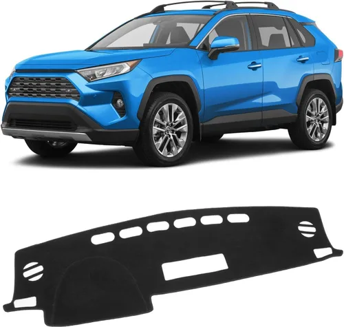 KUST Cubierta negra para tablero de Toyota RAV4 2013-2018 para conducción con mano izquierda, antideslizante, cubierta de tablero de consola