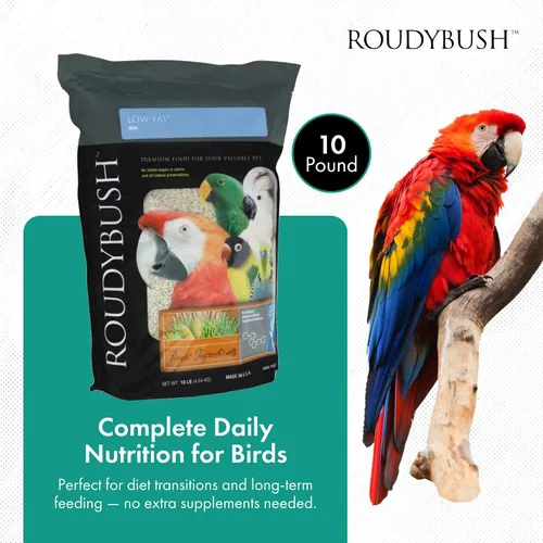 Miniatura 2 de RoudyBush Alimento bajo en grasa para pájaros y pollitos adultos, comida diaria para aves, pellets hechos con maíz, trigo y soja, pellets bajos