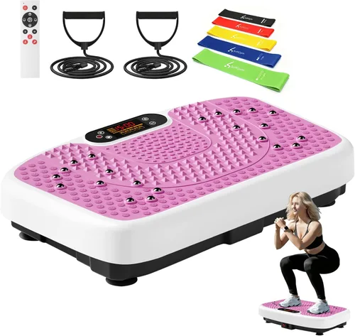 Miniatura 12 de SoftGym Waver Vibration Plate Exercise Machine for Lymphatic Drainage Weight Loss,120 Speed Levels Vibrating Platform with Resistance