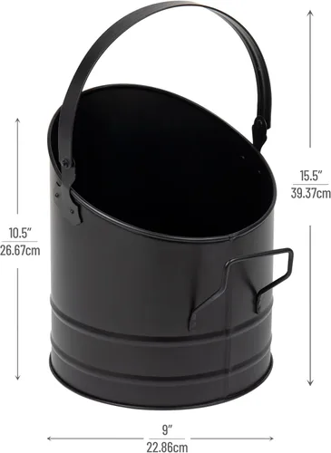 Miniatura 3 de Mind Reader Cubo para cenizas para chimenea, capacidad de 6 L (1.5 galones), estufa de leña, accesorios para chimenea, metal, 9 pulgadas de largo x