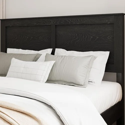 Miniatura 6 de Base de cama completa de madera con cabecera, base de cama de plataforma rústica de granja con soporte de 12 listones de madera, no necesita somier