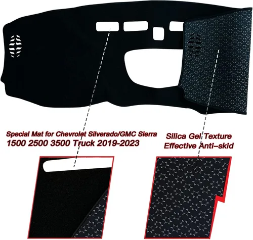 Miniatura 2 de Funda para salpicadero personalizada para consola central interior compatible con Chevrolet Silverado/GMC Sierra 1500 2500 3500 camiones 2019-2023