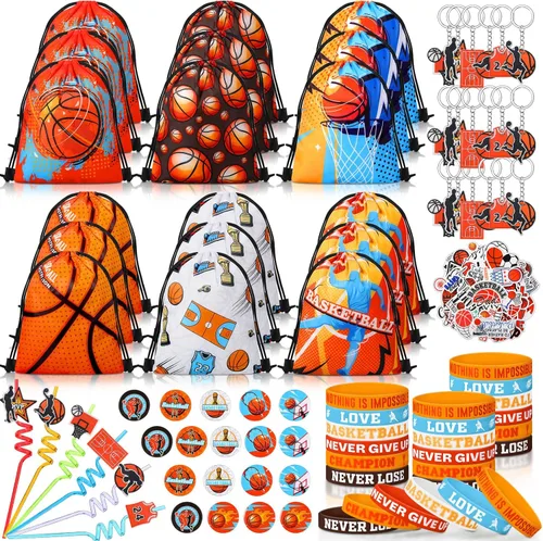 Miniatura 11 de Sadnyy 140 piezas de regalos de fiesta de videojuegos, decoraciones de cumpleaños, bolsas con cordón con pulseras de silicona, llaveros, pajitas