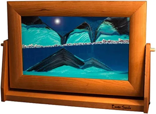 Miniatura 4 de Exotic Sands Sand Pictures - Arte de arena enmarcado favorito de las Américas - Marco grande de cereza Lg24 (glaciar ártico) hecho a mano en Estados