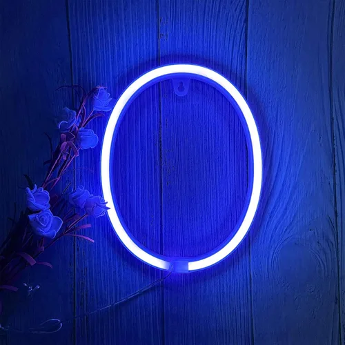 Miniatura 14 de ENUOLI Letreros de neón LED en azul con letras de neón para decoración de pared, luz nocturna, funciona con pilas o USB, letras de neón LED