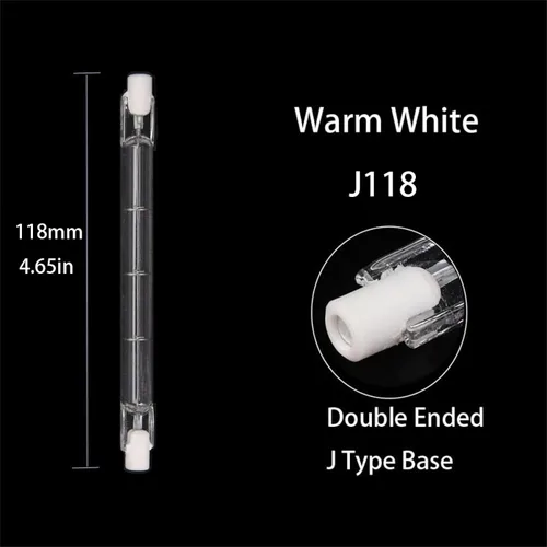Miniatura 2 de 5PC R7S 300 vatios 118MM 4.6 pulgadas T3 bombillas halógenas 220-240V J tipo doble extremo bombillas halógenas R7S J118 500W filamento luces