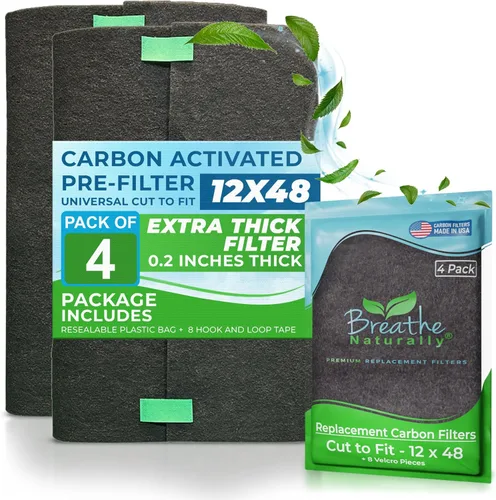Miniatura 15 de Breathe Naturally Corte Universal para Adaptar Filtro de Aire de Carbón Activado – Filtros de Carbón de Repuesto – Lámina de Carbón de Prefiltro