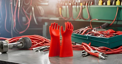 Miniatura 6 de 1 par electricista especial aislado guantes 12KV 20KV 25KV 35KV seguridad protección trabajo guantes