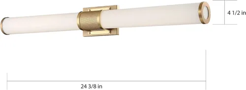 Miniatura 3 de Nuvo 62/1603 Caper LED Vanity, latón cepillado con lente esmerilada, dorado