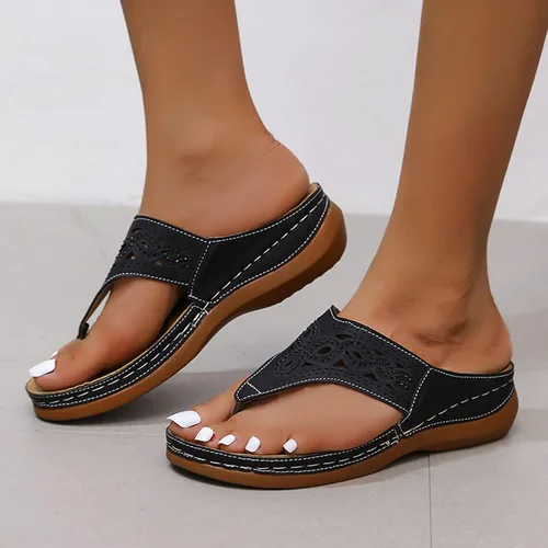 Miniatura 19 de Sandalias ortopédicas para mujer, pantuflas para caminar con soporte de arco, sandalias casuales antideslizantes A4# Caqui