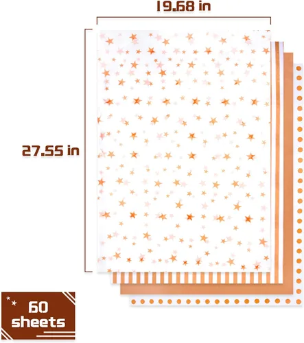 Miniatura 3 de MR FIVE 60 hojas de papel de seda plateado para envolver regalos a granel, 20" x 28", papel de seda para bolsas de regalo, bricolaje y manualidades