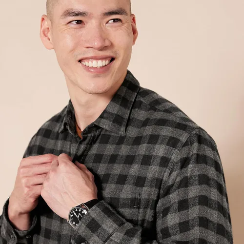 Miniatura 4 de Tienda Essentials Camisa de franela de manga larga para hombre (disponible en tallas grandes y altas)