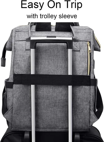 Miniatura 7 de LOVEVOOK Mochila de enfermera para laptop para mujer con estuche para estetoscopio y puerto de carga USB, mochilas de viaje antirrobo, bolsa
