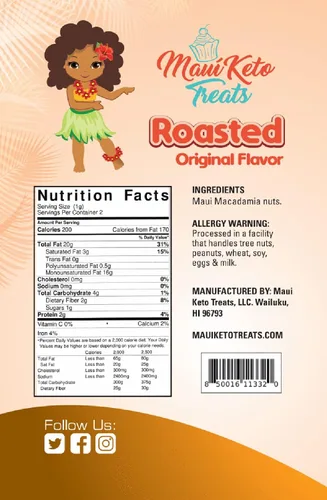 Miniatura 5 de Maui Keto Treats Nueces de macadamia sabor original tostado, rico en vitaminas y minerales cultivados en Maui, 2 onzas (sabor original tostado)