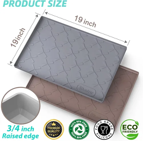 Miniatura 5 de SIKADEER Tapete impermeable de 19 x 19 pulgadas para debajo del fregadero, tapete de silicona para estante de cajones de cocina y revestimiento