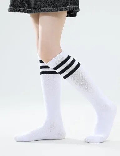 Miniatura 27 de TOCONFFON Calcetines de tubo hasta la rodilla para niños, niñas y adolescentes, calcetines deportivos de algodón para la escuela de fútbol, uniforme