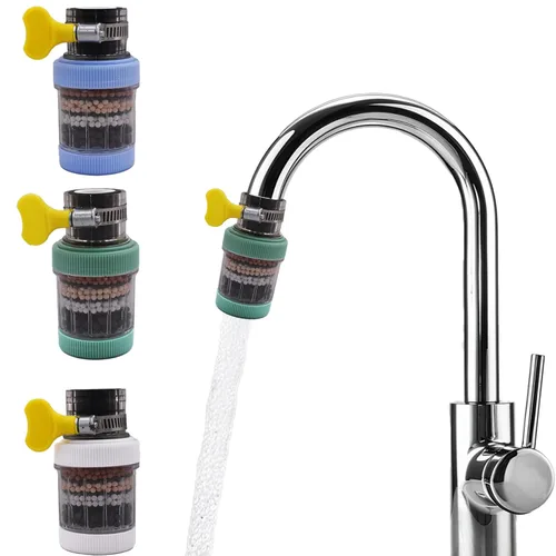 Paquete de 3 filtros de montaje en grifo, purificador de filtración de grifo de cocina con carbón activado, elimina el fluoruro de cloro, metales