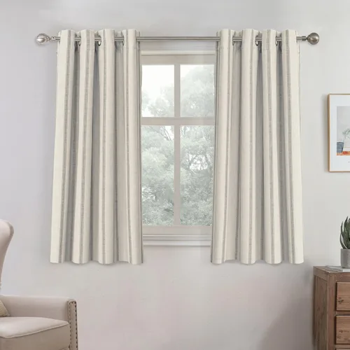 Miniatura 52 de DriftAway - Cortinas de Lino Mezcla de Granja 100% Opacas de 84 Pulgadas de Largo para Dormitorio, Cortinas Verticales Rayadas Impresas de Lino