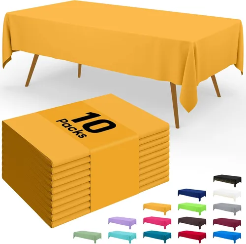 Miniatura 99 de Smiry - Juego de 6 manteles desechables, 54 x 78 pulgadas, manteles impermeables rectangulares para fiestas, cubierta de mesa de plástico