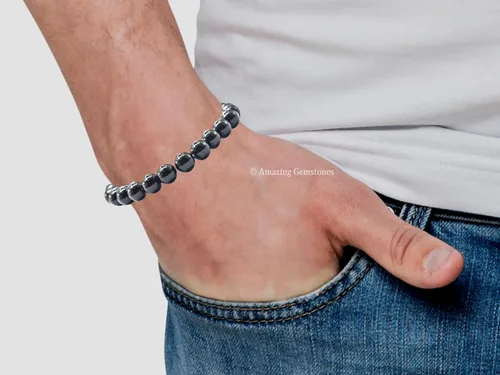 Miniatura 463 de Amazing Gemstone Pulsera de cristal para mujeres y hombres, pulsera de cristal curativo de protección, pulsera elástica con cuentas de piedras