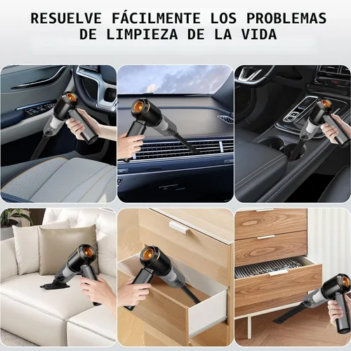 Miniatura 5 de Aspiradora de Mano, Aspiradora de Coche, Aspiradora Portátil Recargable de 20000PA de Alta Potencia 4-en-1 con Motor Sin Escobillas, Aspiradora