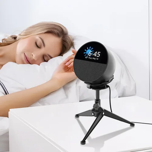 Miniatura 7 de Small Metal Tripod Holder for Echo Spot, Cute Desktop Speaker Mount Stand Portable with Cable Management, Adjustable Height from 4.3"-6.6", 1 Pack