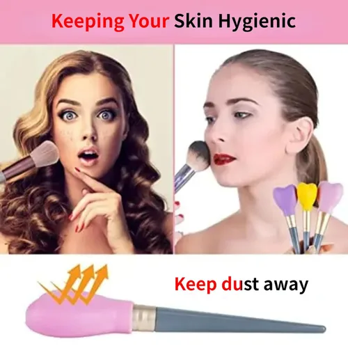 Miniatura 7 de Paquete de 15 brochas de maquillaje reutilizables, fundas de silicona, protector de cepillo cosmético, juego de brochas para sombra de ojos