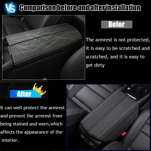 Miniatura 3 de Accesorios interiores personalizados para Nissan Rogue 2021 2022 2023, funda de cuero para consola central, almohadilla para reposabrazos