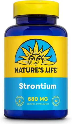 Nature's Life Suplemento de citrato de estroncio de 680 mg para hombres y mujeres, apoyo mineral traza para la salud ósea, fórmula de alta