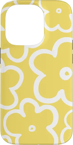 Miniatura 16 de iPhone 16 Cute Flower Pattern Wildflower Lemon Yellow and White Floral Case