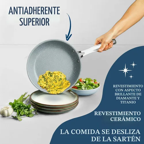 Miniatura 5 de Granitestone Ceraluxe - Juego de 20 utensilios de cocina de cerámica antiadherentes, juego completo de ollas y sartenes antiadherentes con juego