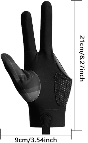 Miniatura 4 de Guantes de billar de 3 dedos, guantes de billar para mano izquierda y diestra, transpirables, antideslizantes, para billar