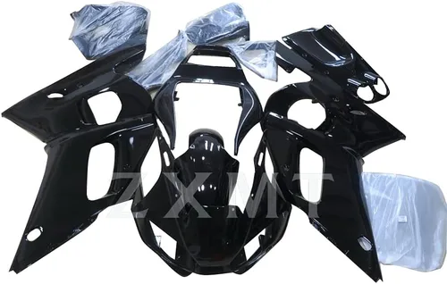 Kit avanzado de carenados negros brillantes para Yamaha YZF R6 1998 1999 2000 2001 2002 Carrocería (14 piezas)